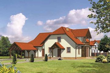  Projekt domu WB-3450 (KRA3688) - projekt domu parterowego z poddaszem - Zdjęcie 1