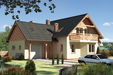  Projekt domu Jelonek - murowana – ceramika (KRD1093) - projekt domu parterowego z poddaszem - Zdjęcie 1