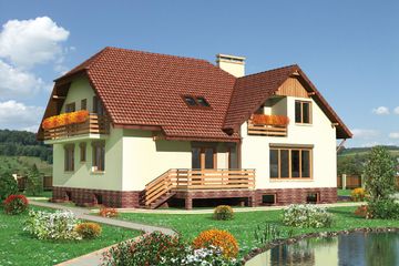  Projekt domu Berberys - murowana – ceramika (KRD1291) - projekt domu parterowego z poddaszem - Zdjęcie 1