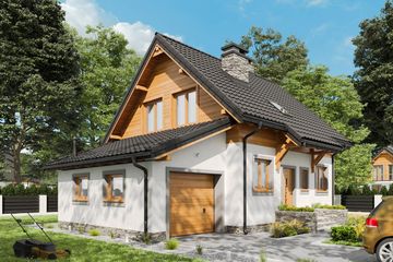  Projekt domu Smyk - murowana – ceramika (KRD1446) - projekt domu parterowego z poddaszem - Zdjęcie 1