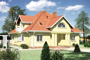  Projekt domu Gerwazy - murowana – ceramika (KRD1447) - projekt domu parterowego z poddaszem - Zdjęcie 1