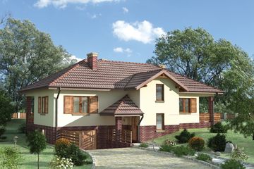  Projekt domu Marcelina - murowana – ceramika (KRD1787) - projekt domu parterowego - Zdjęcie 1