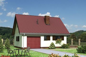  Projekt garażu M3 - murowana – beton komórkowy (KRD1789) - projekt garażu parterowego - Zdjęcie 1