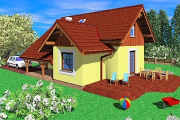  Projekt domu OPI (SLB1054) - projekt domu parterowego z poddaszem - Zdjęcie 1