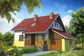  Projekt domu Iwa - murowana – ceramika (KRD1083) - projekt domu parterowego z poddaszem - Zdjęcie 1