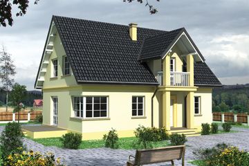  Projekt domu Janko - murowana – ceramika (KRD1086) - projekt domu parterowego z poddaszem - Zdjęcie 1