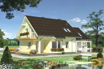  Projekt domu Mira - murowana – beton komórkowy (KRD1642) - projekt domu parterowego z poddaszem - Zdjęcie 1