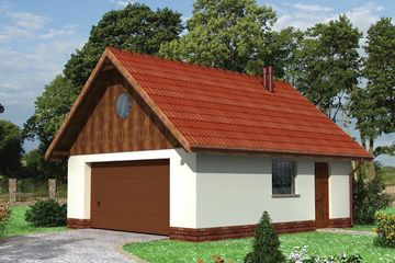  Projekt garażu 15 - murowana – beton komórkowy (KRD1428) - projekt garażu parterowego - Zdjęcie 1