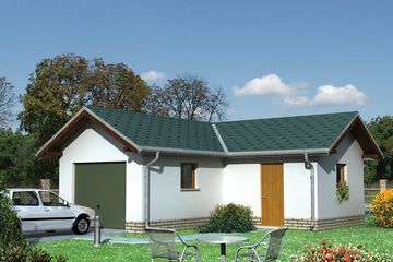  Projekt garażu 18 - murowana – beton komórkowy (KRD1431) - projekt garażu parterowego - Zdjęcie 1