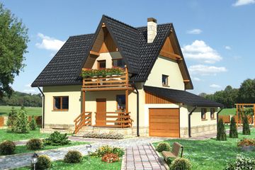  Projekt domu Krokus-2 - murowana – ceramika (KRD1777) - projekt domu parterowego z poddaszem - Zdjęcie 1