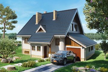  Projekt domu Krab-3 (1190) (KRD1779) - projekt domu parterowego z poddaszem - Zdjęcie 1