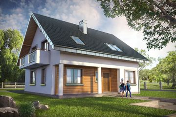  Projekt domu Gustaw (272) (KRD1452) - projekt domu parterowego z poddaszem - Zdjęcie 1