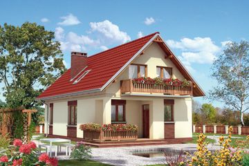  Projekt domu Mrówka - murowana – ceramika (KRD1534) - projekt domu parterowego z poddaszem - Zdjęcie 1