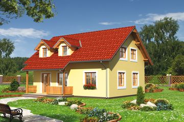  Projekt domu Muchomorek - murowana – ceramika (KRD1535) - projekt domu parterowego z poddaszem - Zdjęcie 1