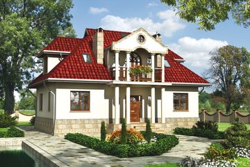  Projekt domu Natolin - murowana – ceramika (KRD1536) - projekt domu parterowego z poddaszem - Zdjęcie 1