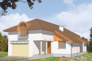  Projekt domu Topaz (KSA1281) - projekt domu parterowego z poddaszem - Zdjęcie 2