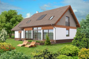  Projekt domu Berlin III DCP160b (WOB1038) - projekt domu parterowego z poddaszem - Zdjęcie 1