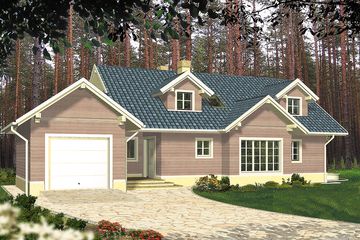  Projekt domu Nadir I (WRH1131) - projekt domu parterowego z poddaszem - Zdjęcie 1