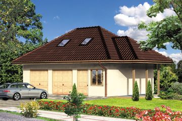  Projekt garażu WB-3755 (KRA3710) - projekt garażu parterowego - Zdjęcie 2