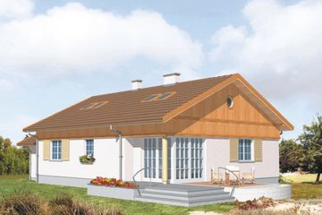  Projekt domu Bielany max (KSA1265) - projekt domu parterowego z poddaszem - Zdjęcie 1