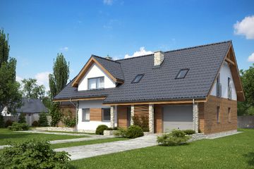  Projekt domu TK25 (WAK1014) - projekt domu parterowego z poddaszem - Zdjęcie 1