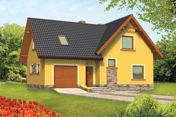  Projekt domu Malina (WOD1000) - projekt domu parterowego z poddaszem - Zdjęcie 1