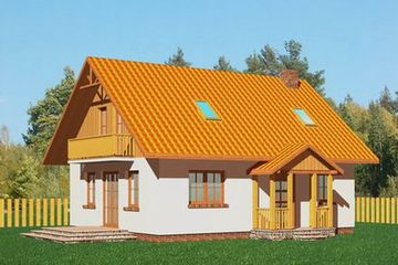  Projekt domu Domek Prosty (010 ZD) (SLF1028) - projekt domu parterowego z poddaszem - Zdjęcie 1
