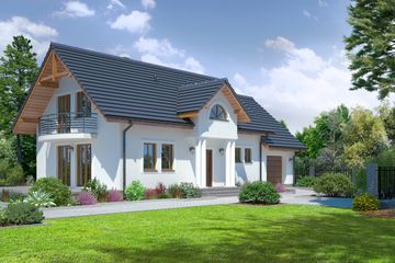  Projekt domu Bukowo g (KRP1356) - projekt domu parterowego z poddaszem - Zdjęcie 1