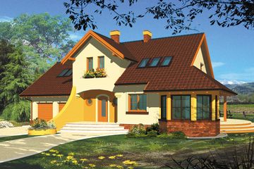  Projekt domu Kaena II (WRH1112) - projekt domu parterowego z poddaszem - Zdjęcie 1