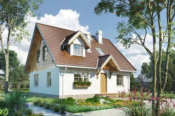  Projekt domu Brzoza (95) (KRD1295) - projekt domu parterowego z poddaszem - Zdjęcie 1