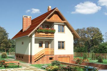  Projekt domu Koral (368) (KRD1117) - projekt domu parterowego z poddaszem - Zdjęcie 1