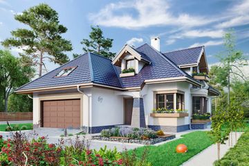  Projekt domu Hortensja (948) (KRD1679) - projekt domu parterowego z poddaszem - Zdjęcie 1