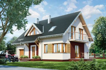  Projekt domu Malina (1405) (KRD1146) - projekt domu parterowego z poddaszem - Zdjęcie 1