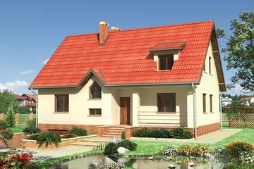  Projekt domu Malwa - murowana - ceramika (KRD1148) - projekt domu parterowego z poddaszem - Zdjęcie 1