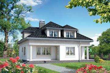  Projekt domu Filemon - murowana – ceramika (KRD1307) - projekt domu parterowego z poddaszem - Zdjęcie 1