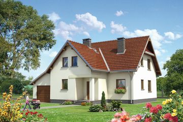  Projekt domu Forsycja - murowana – ceramika (KRD1309) - projekt domu parterowego z poddaszem - Zdjęcie 1