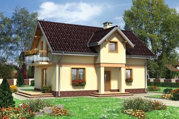  Projekt domu Strączek - murowana – ceramika (KRD1470) - projekt domu parterowego z poddaszem - Zdjęcie 1