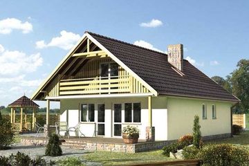  Projekt domu Baba Jaga-2 - szkielet drewniany lekki (KRD1802) - projekt domu parterowego z poddaszem - Zdjęcie 1