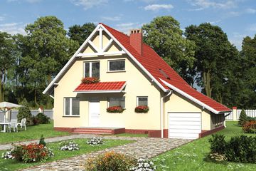  Projekt domu Aster-2 - murowana – ceramika (KRD1805) - projekt domu parterowego z poddaszem - Zdjęcie 1