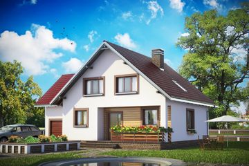  Projekt domu Borówka (87) (KRD1361) - projekt domu parterowego z poddaszem - Zdjęcie 1