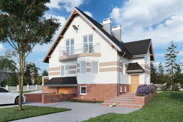  Projekt domu Onyks - murowana – ceramika (KRD1543) - projekt domu parterowego z poddaszem - Zdjęcie 1