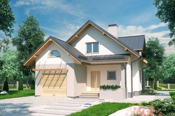  Projekt domu APS 053 NEW (LUA1144) - projekt domu parterowego z poddaszem - Zdjęcie 1
