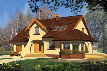  Projekt domu Odyseusz II (WRH1135) - projekt domu parterowego z poddaszem - Zdjęcie 1