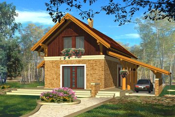  Projekt domu Orbita II (WRH1138) - projekt domu parterowego z poddaszem - Zdjęcie 1