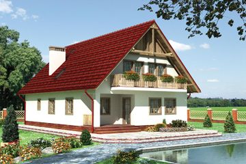  Projekt domu Adam - murowana – ceramika (KRD1000) - projekt domu parterowego z poddaszem - Zdjęcie 1