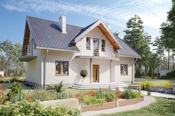  Projekt domu Akord (17) (KRD1005) - projekt domu parterowego z poddaszem - Zdjęcie 1