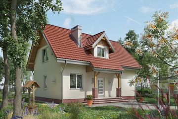  Projekt domu Kos (372) (KRD1118) - projekt domu parterowego z poddaszem - Zdjęcie 1