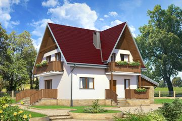  Projekt domu Krokus - murowana – ceramika (KRD1125) - projekt domu parterowego z poddaszem - Zdjęcie 1