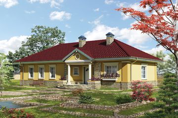  Projekt domu Tetyda - murowana - beton komórkowy (KRD1694) - projekt domu parterowego - Zdjęcie 1