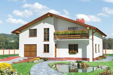  Projekt domu Meteor - murowana – ceramika (KRD1157) - projekt domu parterowego z poddaszem - Zdjęcie 1
